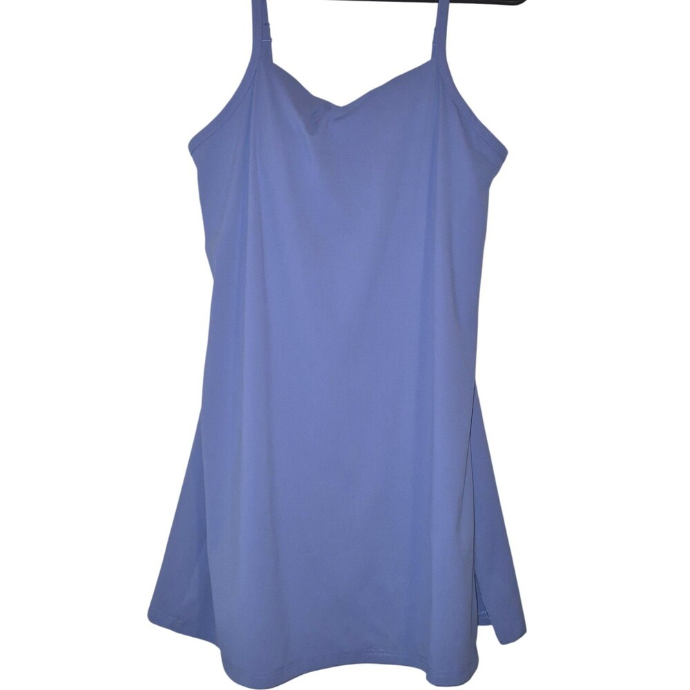 FLX Women’s Mini Urban/Commuter Dress Purple Sz L Built In Bra/Shorts Pockets